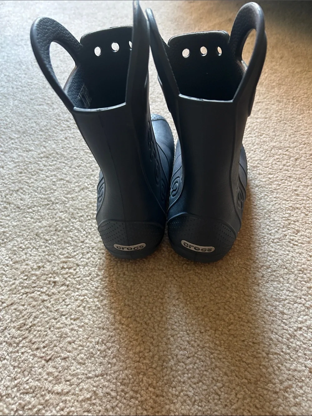 CROCS Kids Blue Pull-On Rain & Snow Boots with Handles